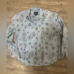 Dockers Gray Patterned Men's Shirt